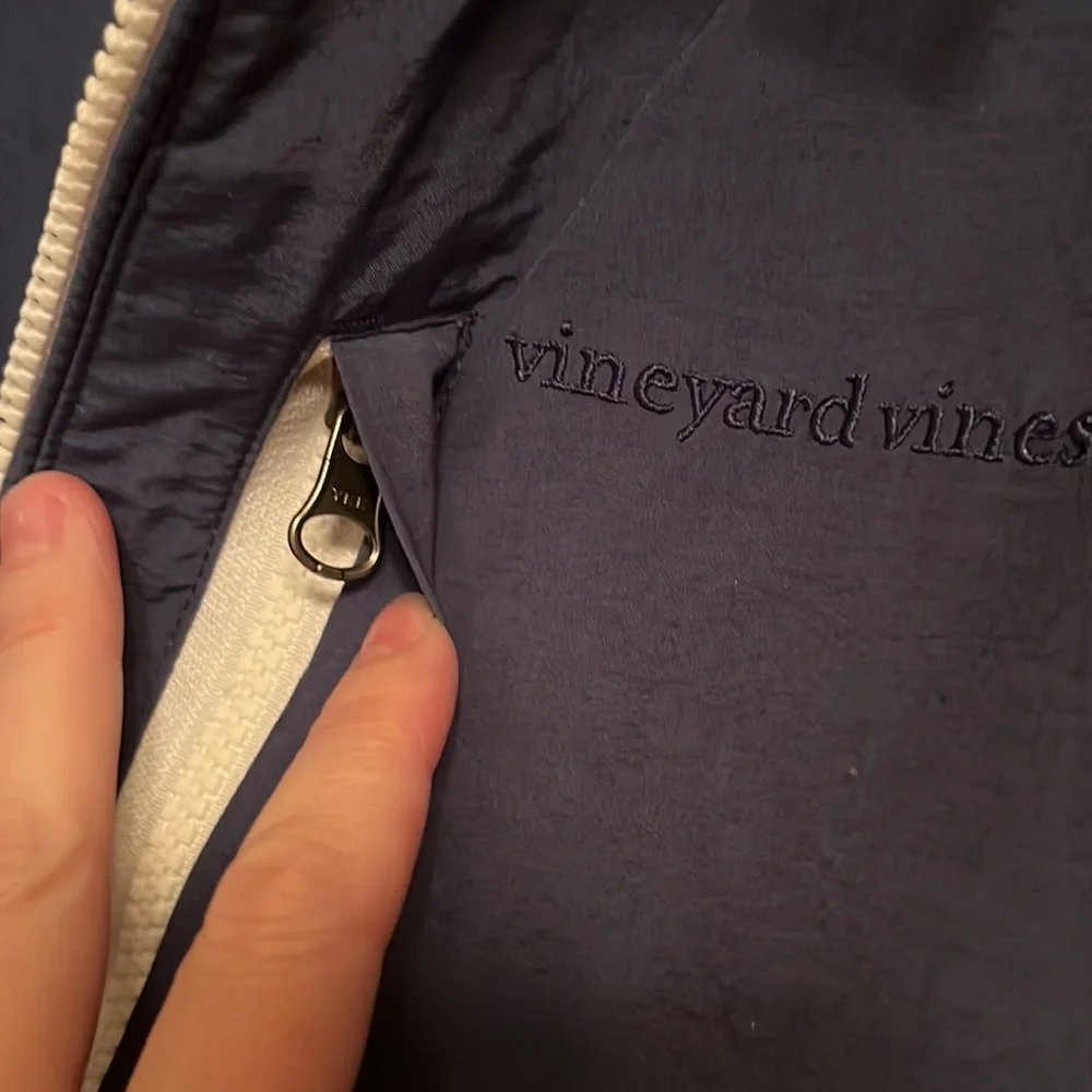 Vineyard Vines blue S Packable Performance hooded windbreaker jacket pockets